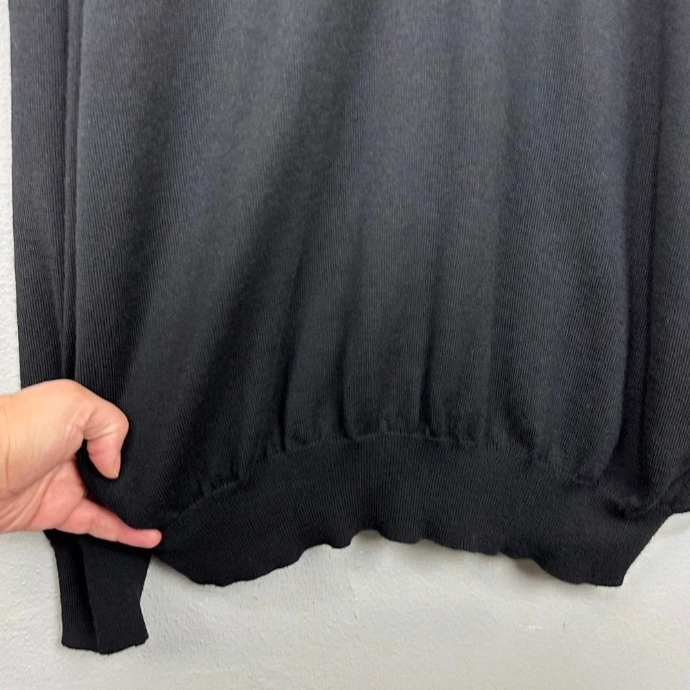 Pringle of Scotland Extra‎ Fine Merino Wool Pullover Sweater Size XXL Black Knit